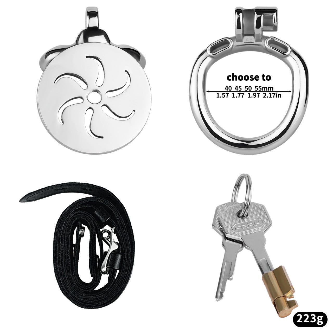 Wind and Fire Wheel Flat Chastity Lock - 8