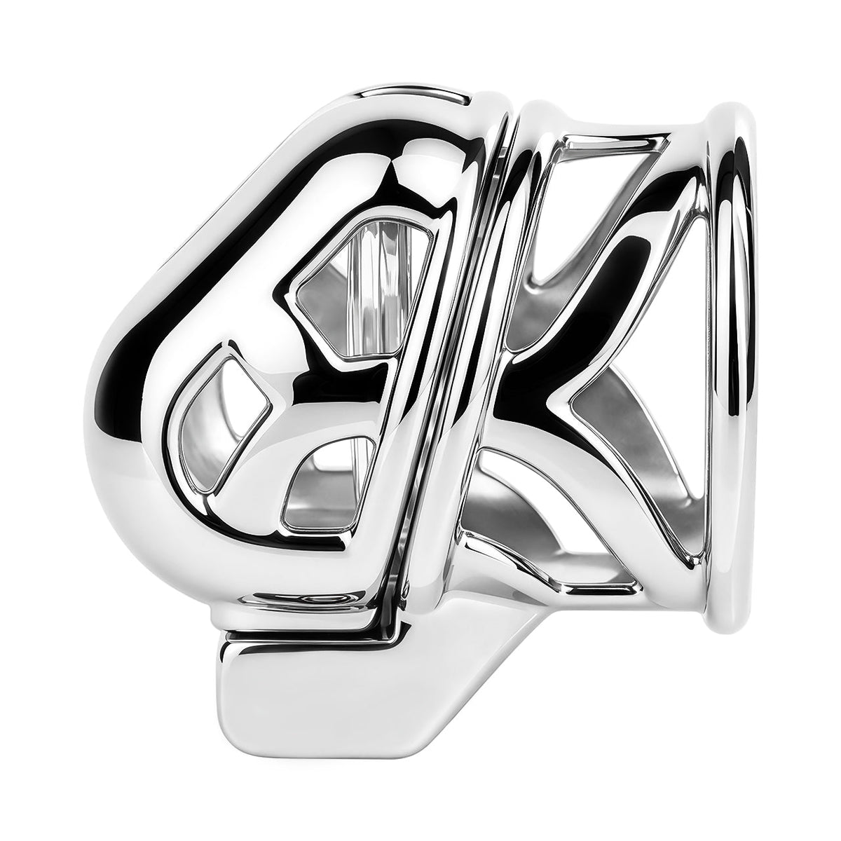 Rear angle of Yaokai chastity cage openings