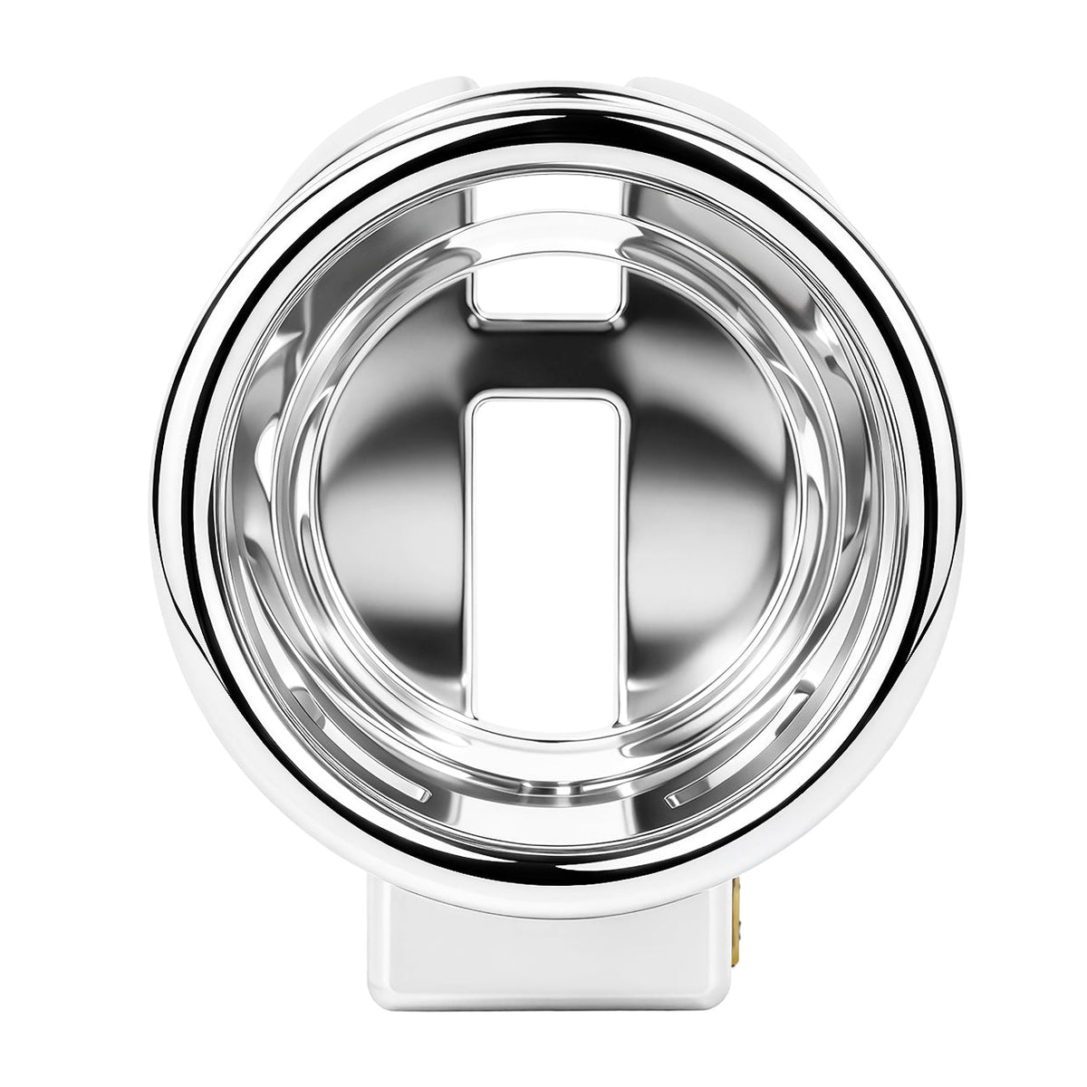 Close detail of Yaokai chastity cage brass lock core