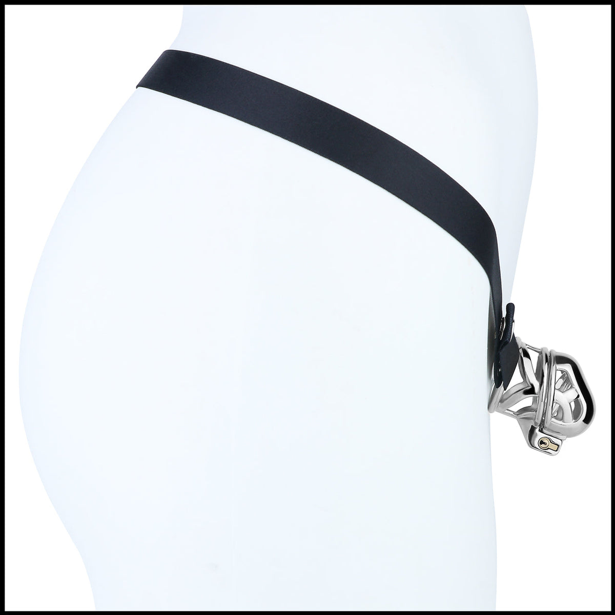 Yaokai chastity cage strap mounting detail