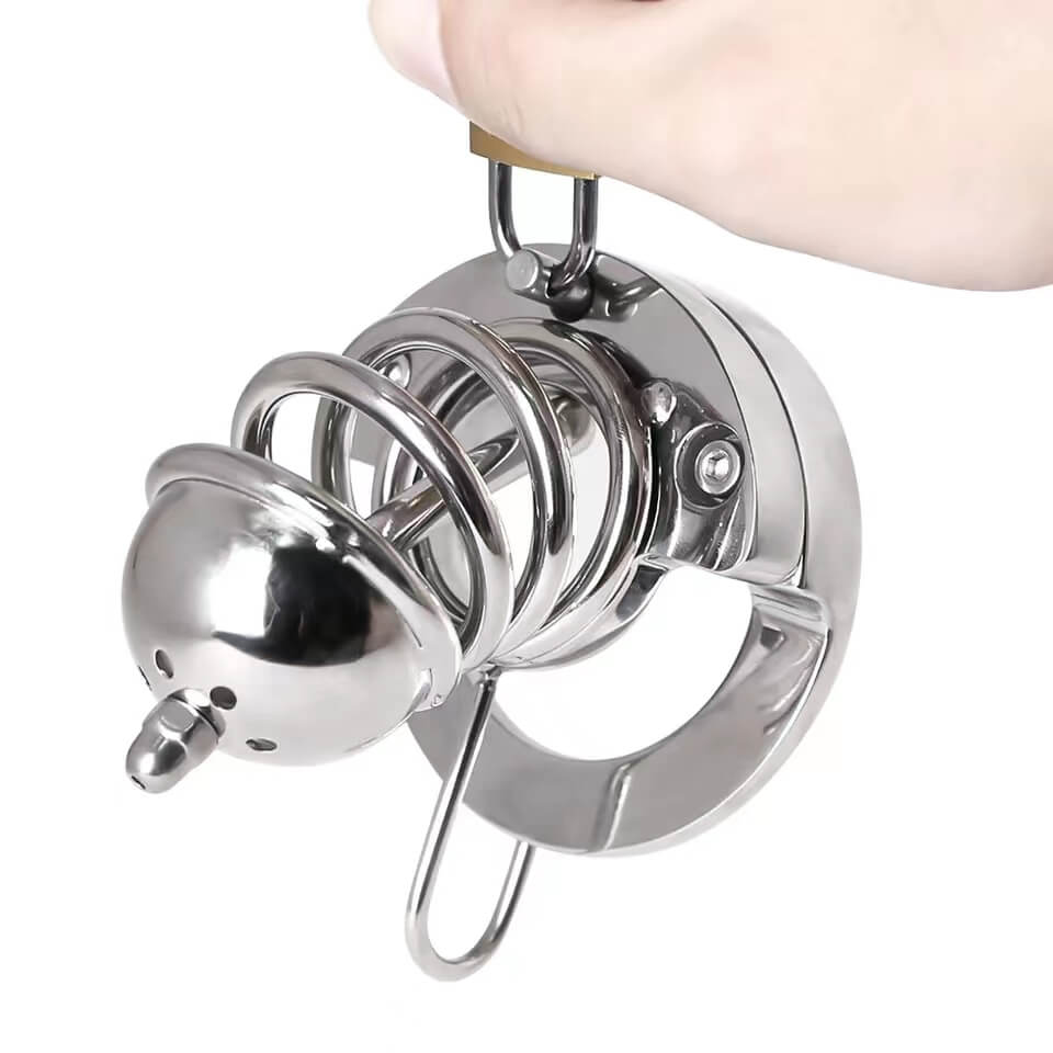 2 in1 Stainless Steel Helmet Chastity Cage