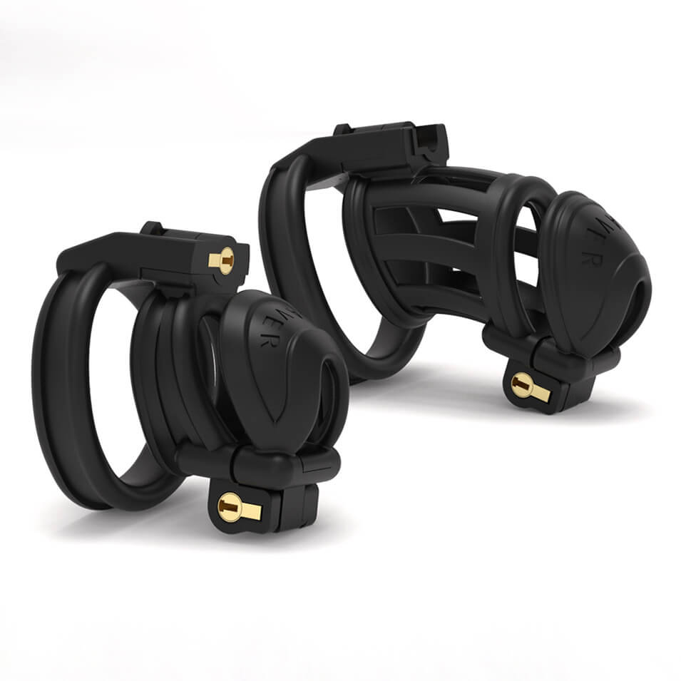 3D Double-headed Chastity Cage with 3 Rings