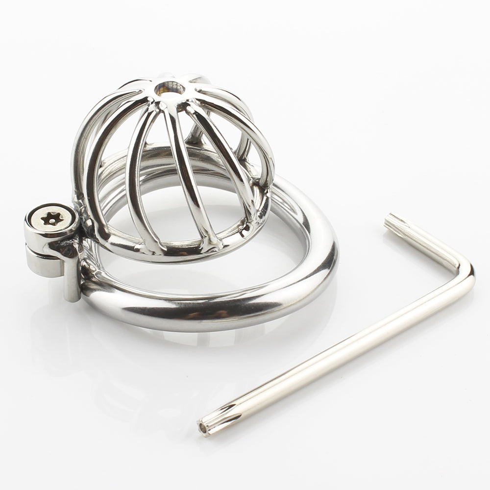 Small Metal Twisted Chastity Cage