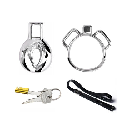 Cage de chasteté en acier avec ceinture