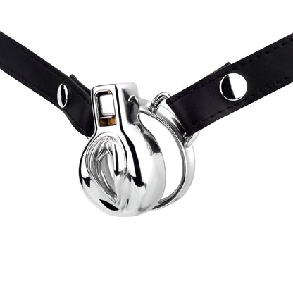 Cage de chasteté en acier avec ceinture