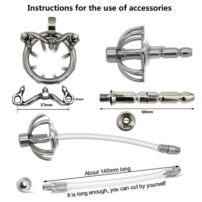 Super Small Flat Stainless Steel Male Chastity Device