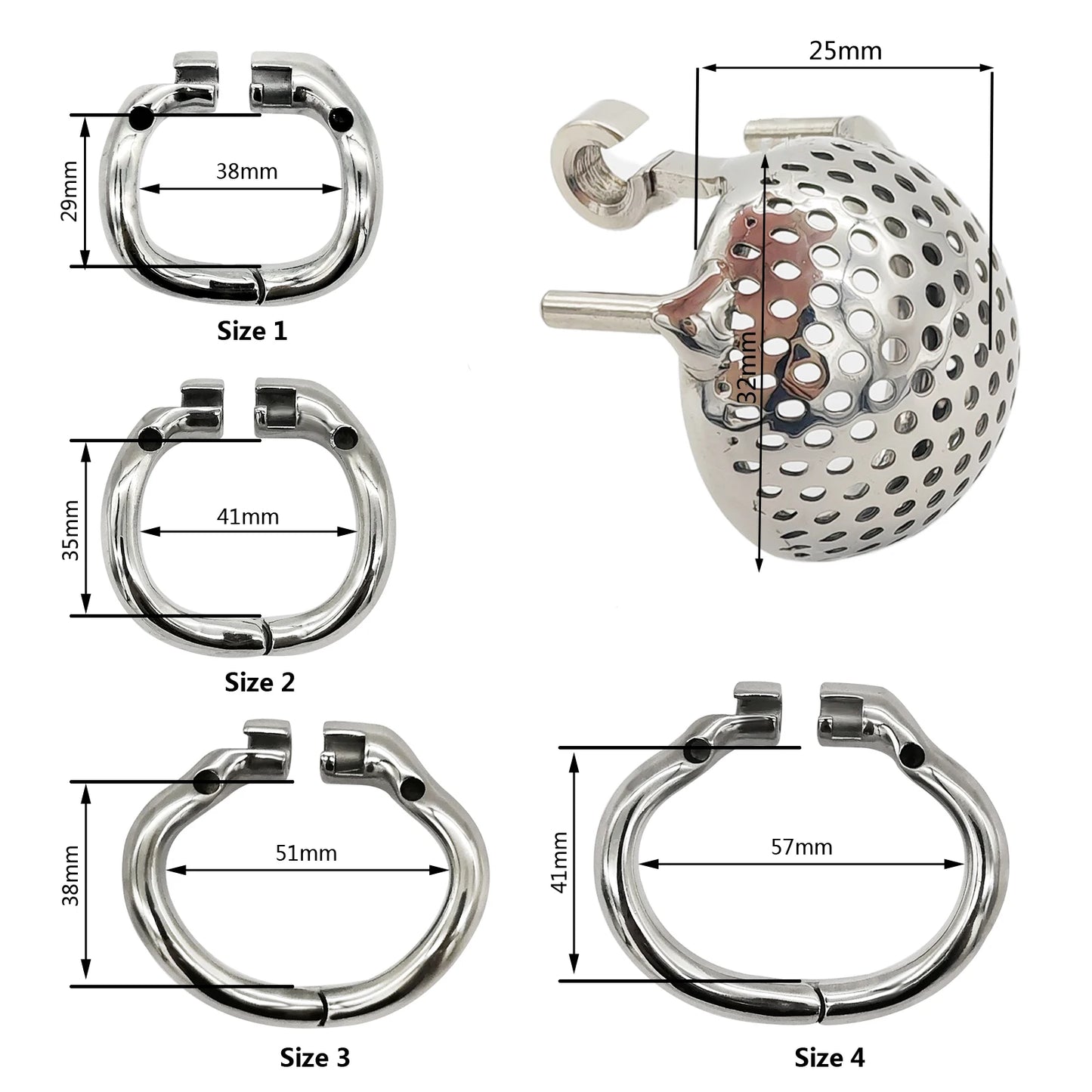 Dispositif de chasteté en nid d'abeille en acier inoxydable