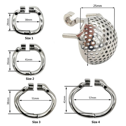 Dispositif de chasteté en nid d'abeille en acier inoxydable