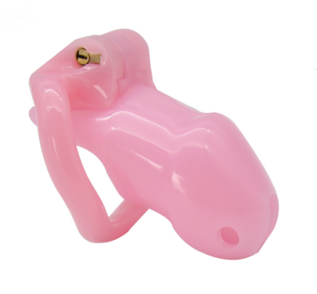 Sissy For Her - Pink Resin Chastity Cage Short