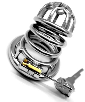 Long Bullet Steel Chastity Cage