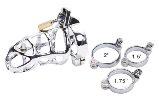 Cage de chasteté en acier à grande grille