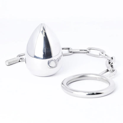 Stainless Steel Anal Plug With Cock Ring