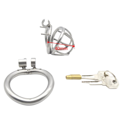 The Cuck Detainer - Micro Stainless Steel Chastity Device (1.57 In)