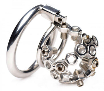 Nice 'n' Naughty Bolted Chastity Cage w Spikes