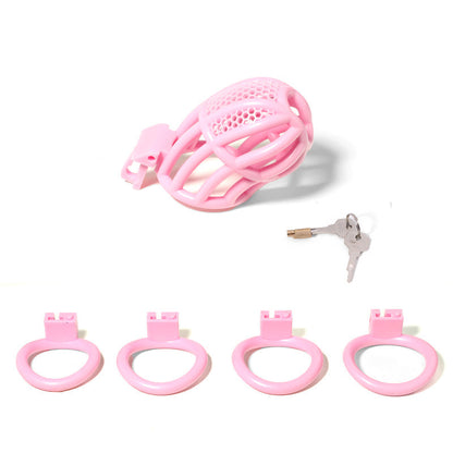 Lockable Honeycomb Chastity Device With 4 Rings