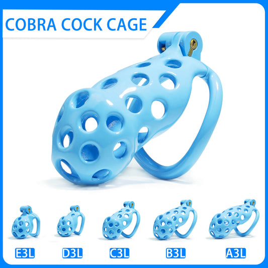 Blue Hole Cobra Chastity Cage Kit - 1.77 to 4.13 Inches Long