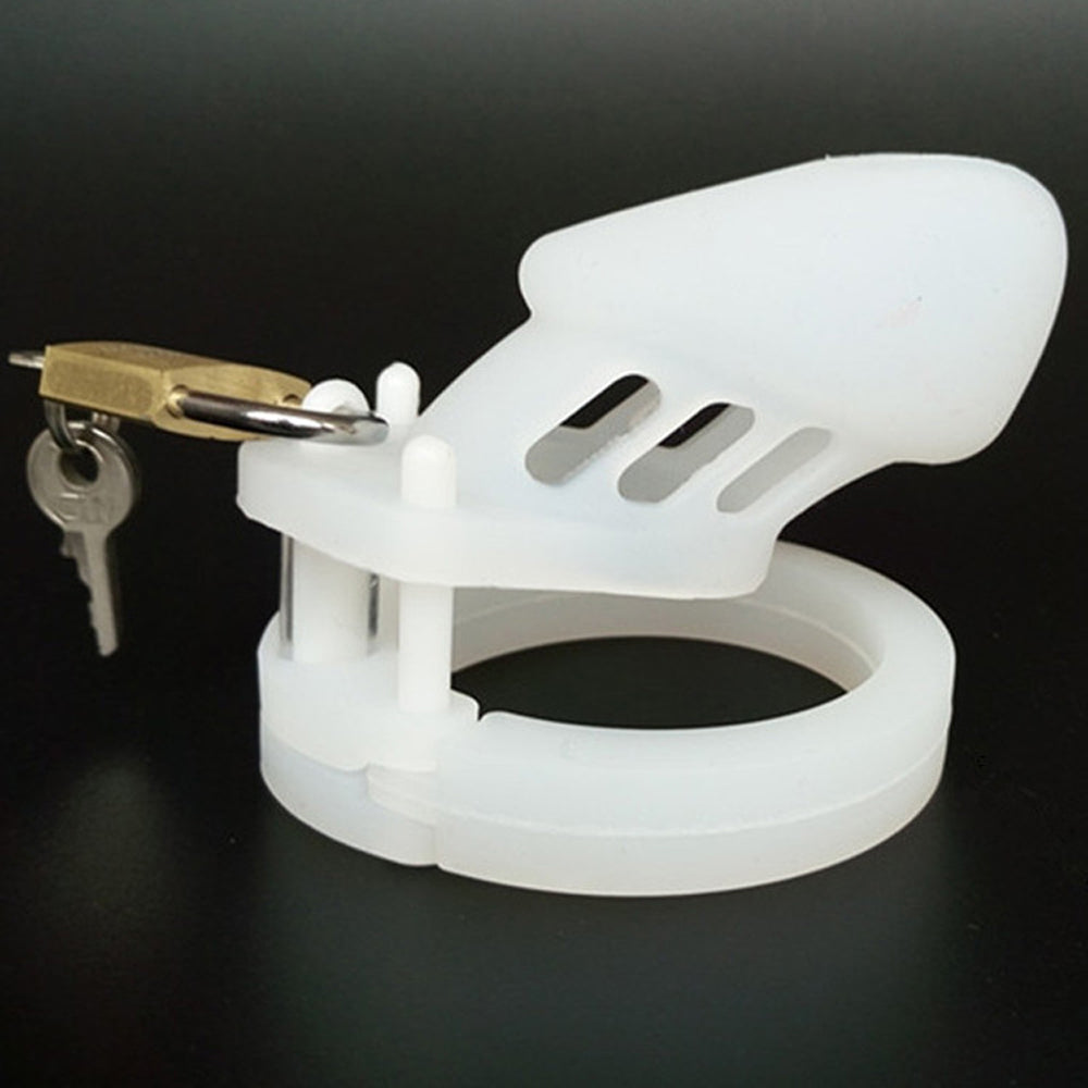 CB6000S Silicone Chastity Cage White