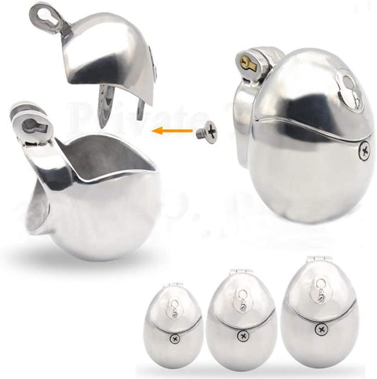 Stainless Steel Egg Shaped Cock Cage