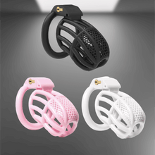 Load image into Gallery viewer, Lockable Honeycomb Chastity Device With 4 Rings
