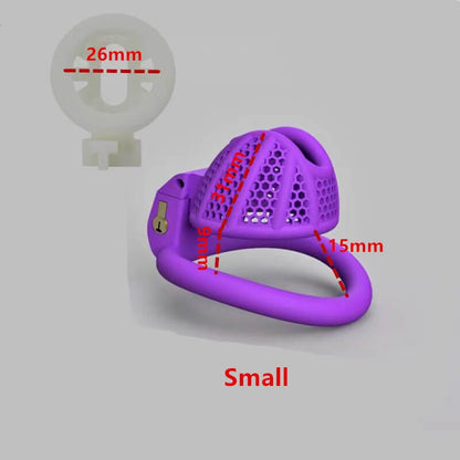 Mini dispositif de chasteté pour pénis en nid d'abeille