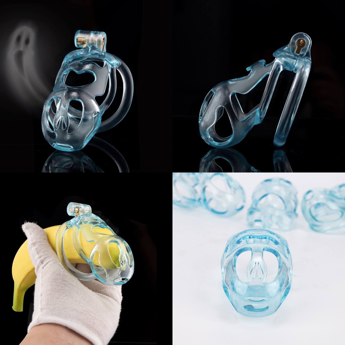 Ice Ghost Lightweight 3D Printed Chastity Cage