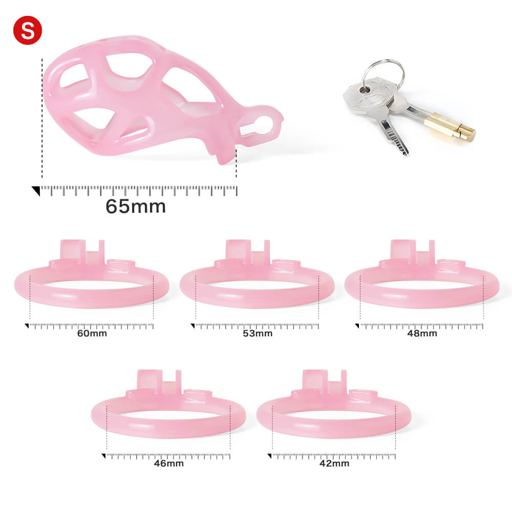 Design Ice Vision Pink Cobra Chastity Cage