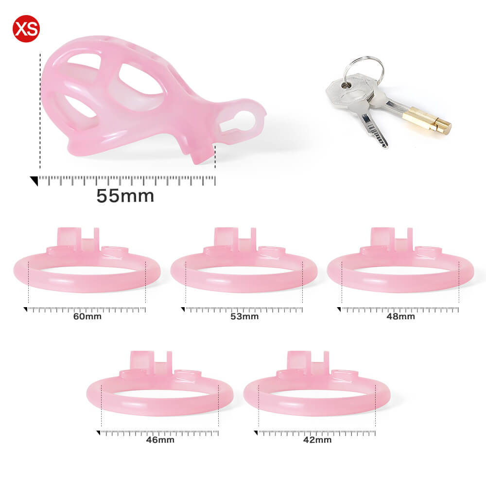 Design Ice Vision Pink Cobra Chastity Cage