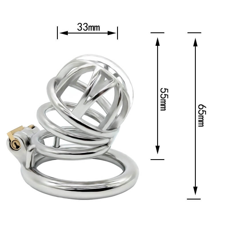 Cage de chasteté en métal de 2,56 pouces de long