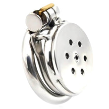 Load image into Gallery viewer, Mini Inverted Flat Steel Chastity Cage (Optional Spikes + Urethra Insert)
