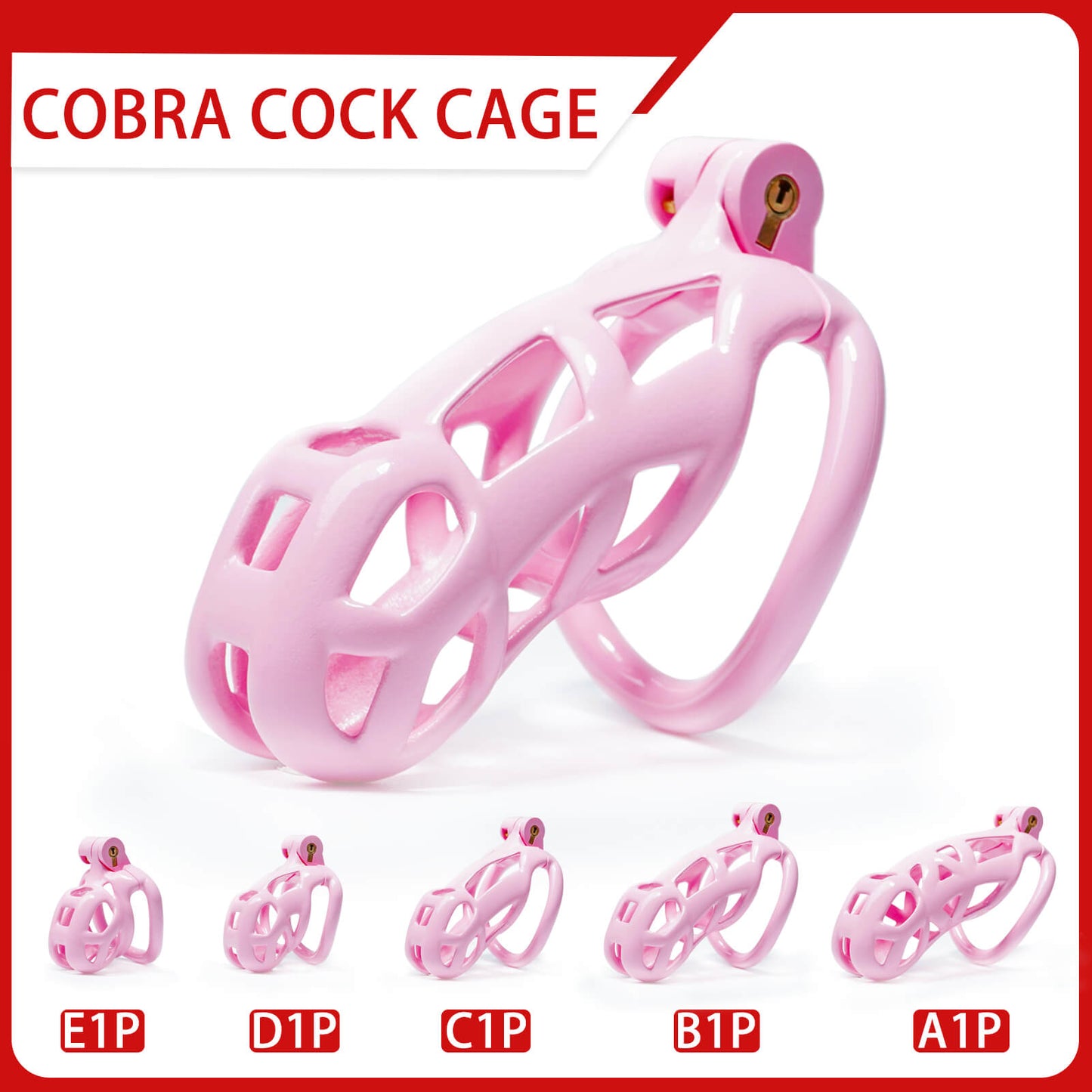 Kit de cage de chasteté Pink Cobra de 1,77 à 4,13 pouces de long