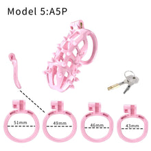 Load image into Gallery viewer, Pink Stripe Cobra Chastity Kits with Spikes pegs
