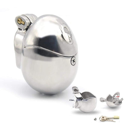 Stainless Steel Egg Shaped Cock Cage