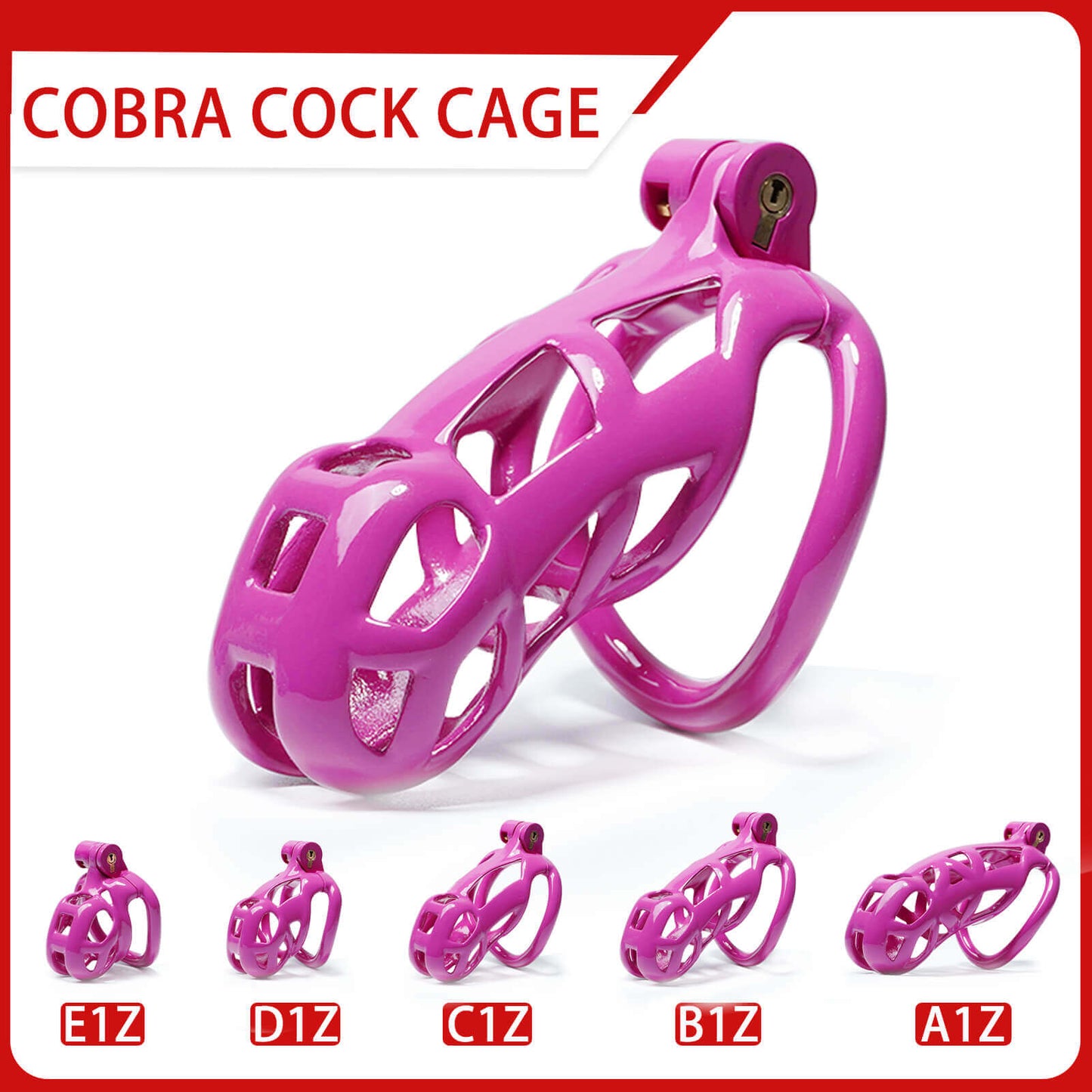 Kit de cage de chasteté Purple Cobra de 1,77 à 4,13 pouces de long