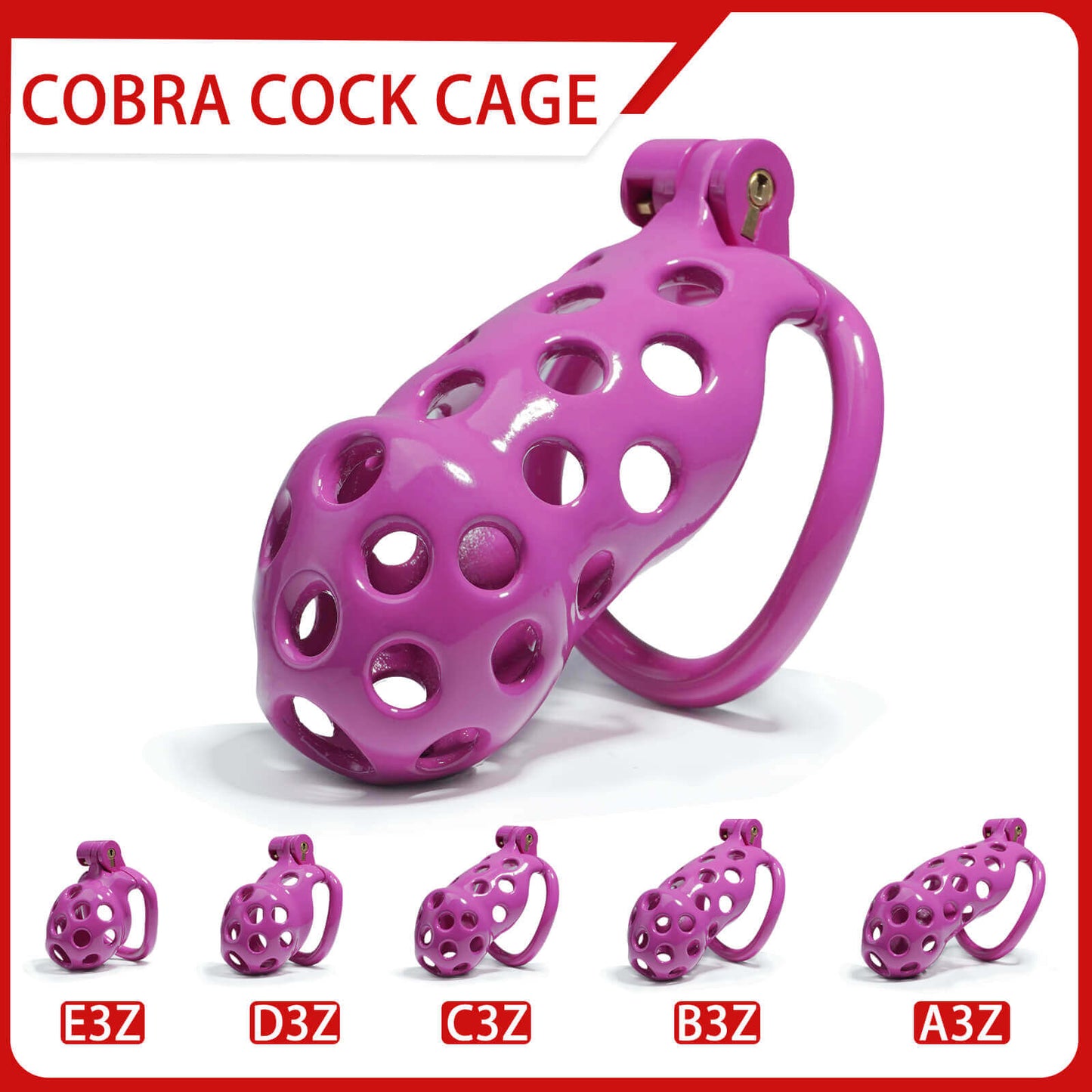 Purple Hole Cobra Keuschheitskäfig-Set, 4,5 bis 10,5 cm lang