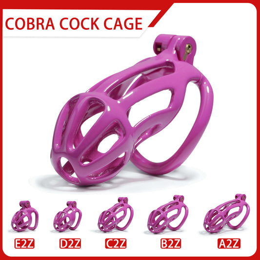 Kit de cage de chasteté Purple Stripe Cobra de 1,77 à 4,13 pouces de long