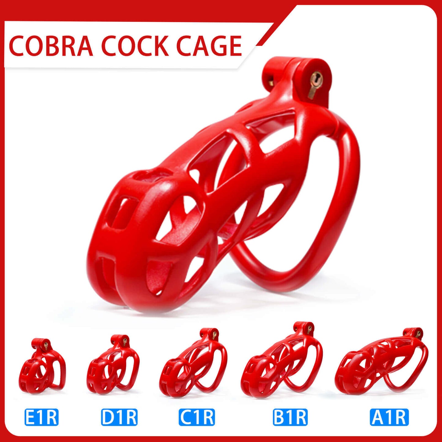 Red Cobra Keuschheitskäfig-Set, 4,5 bis 10,5 cm lang