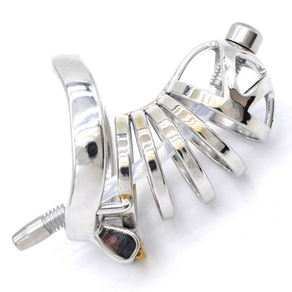 Stainless Steel Chastity Cage With Urethral tube