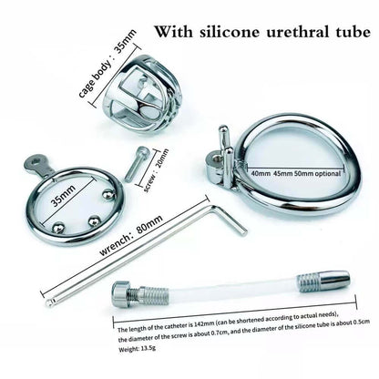 Cage de chasteté en acier inoxydable lisse