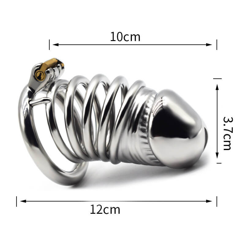 Cage de chasteté en acier inoxydable de 4,72 pouces de long