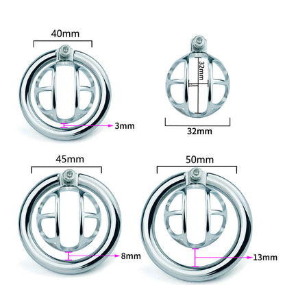 Cage de chasteté en acier inoxydable de 0,98 pouce de long