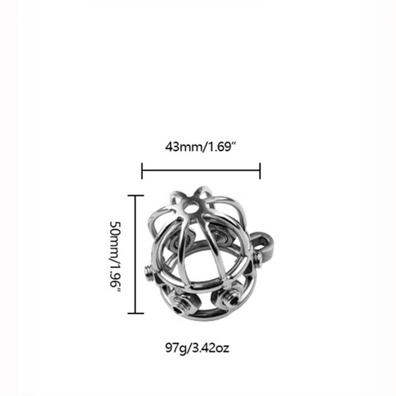 Cage de chasteté en acier inoxydable avec rivets