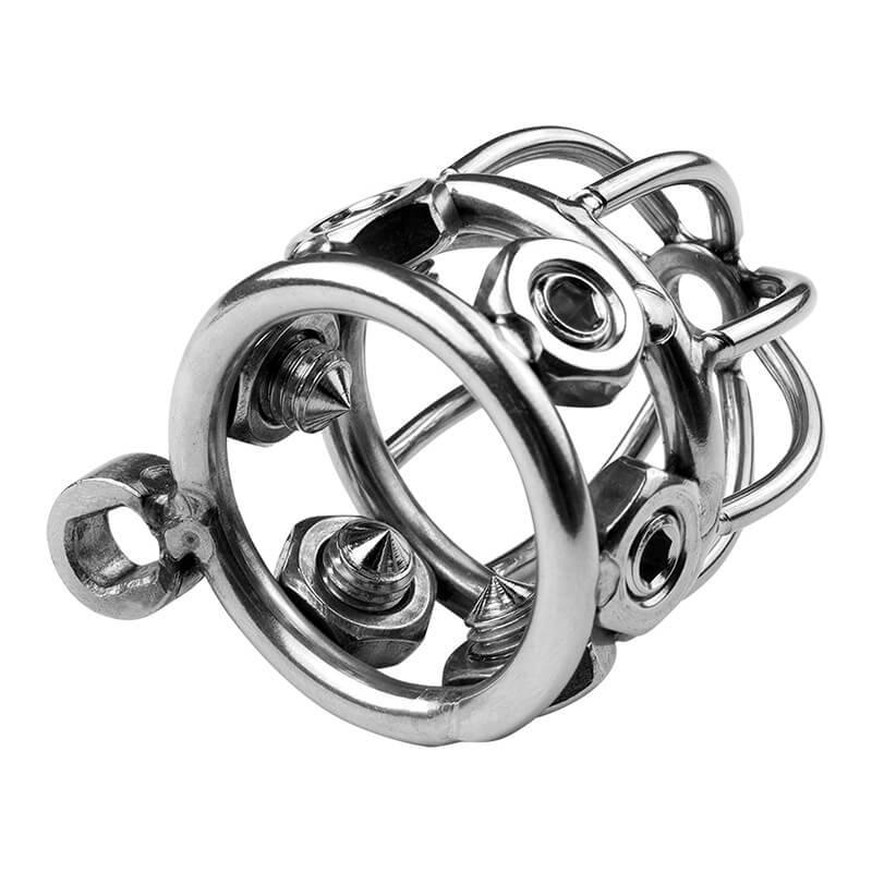 Stainless Steel Rivet Bondage Chastity Cage