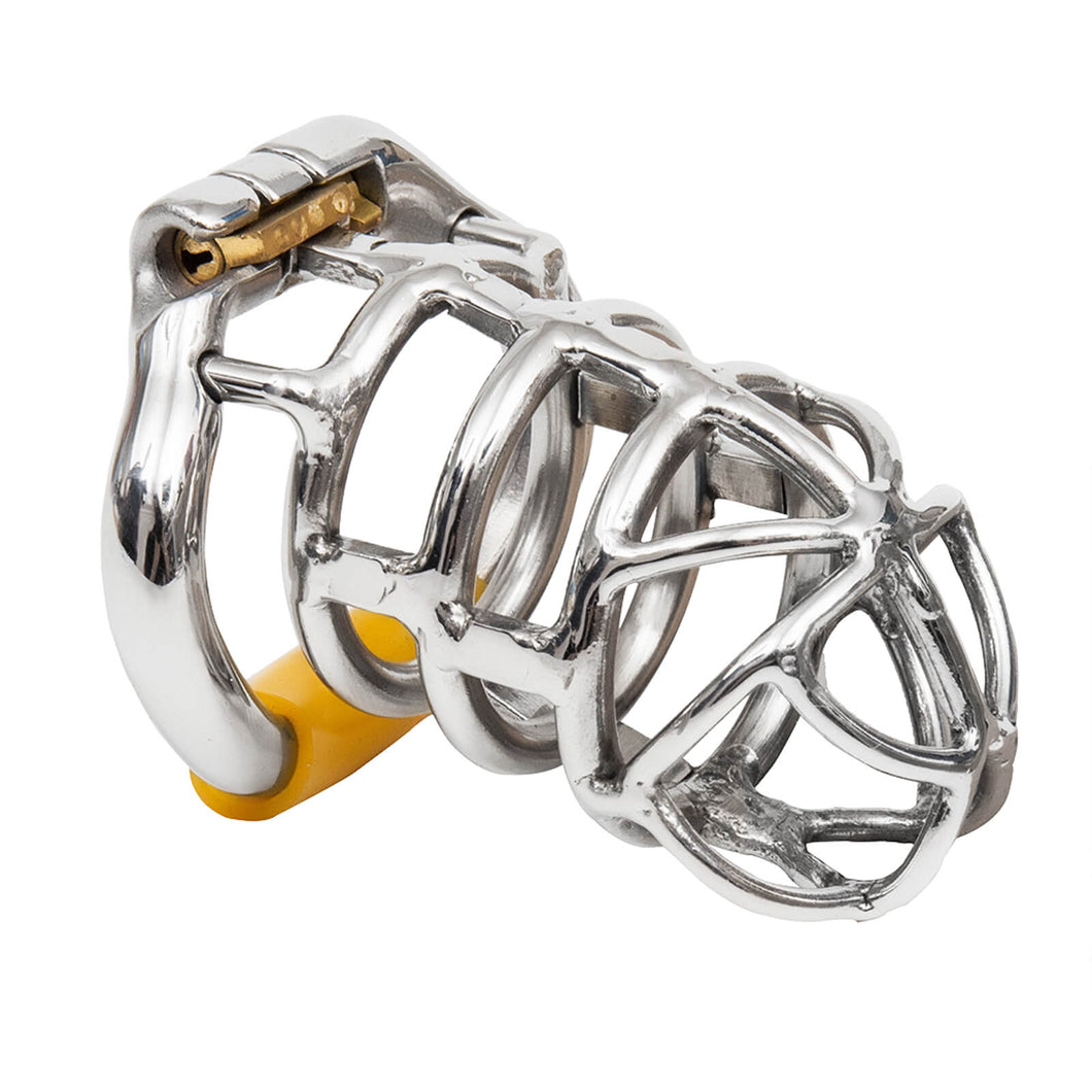 Stainless Steel Stealth Chastity Cage With Hinged Rings