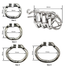 Load image into Gallery viewer, Stainless Steel Stealth Chastity Cage With Hinged Rings
