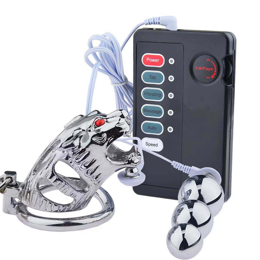Tiger Cage Electronic Stimulation Male Chastity Device